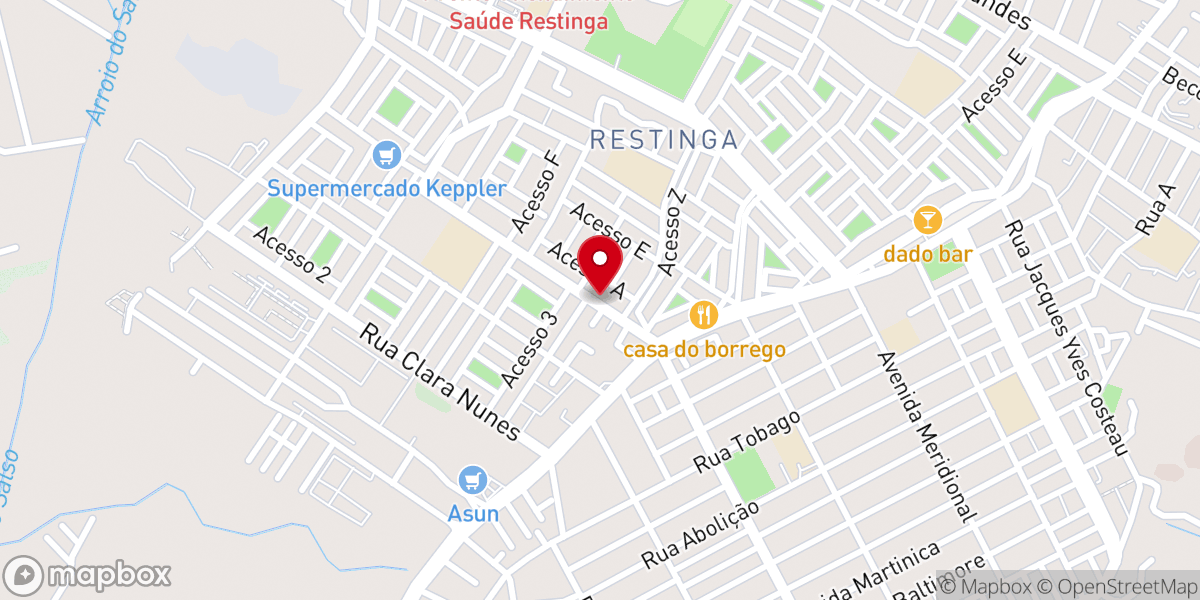Map showing location of Igreja Brasa Restinga