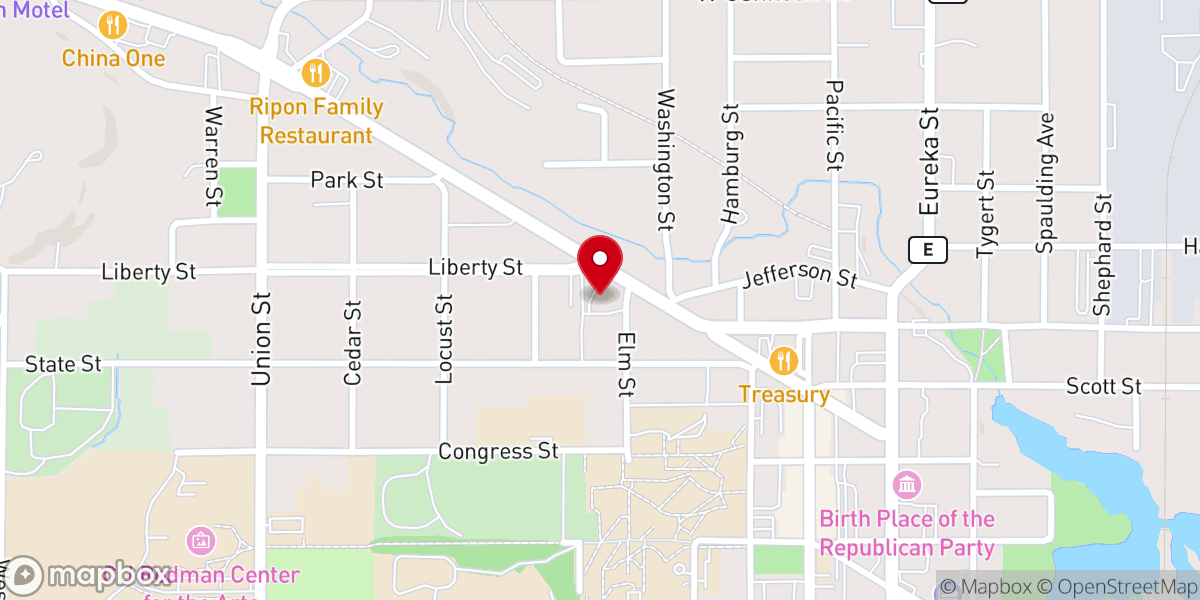 Map showing location of Immanuel United Methodist Church Ripon