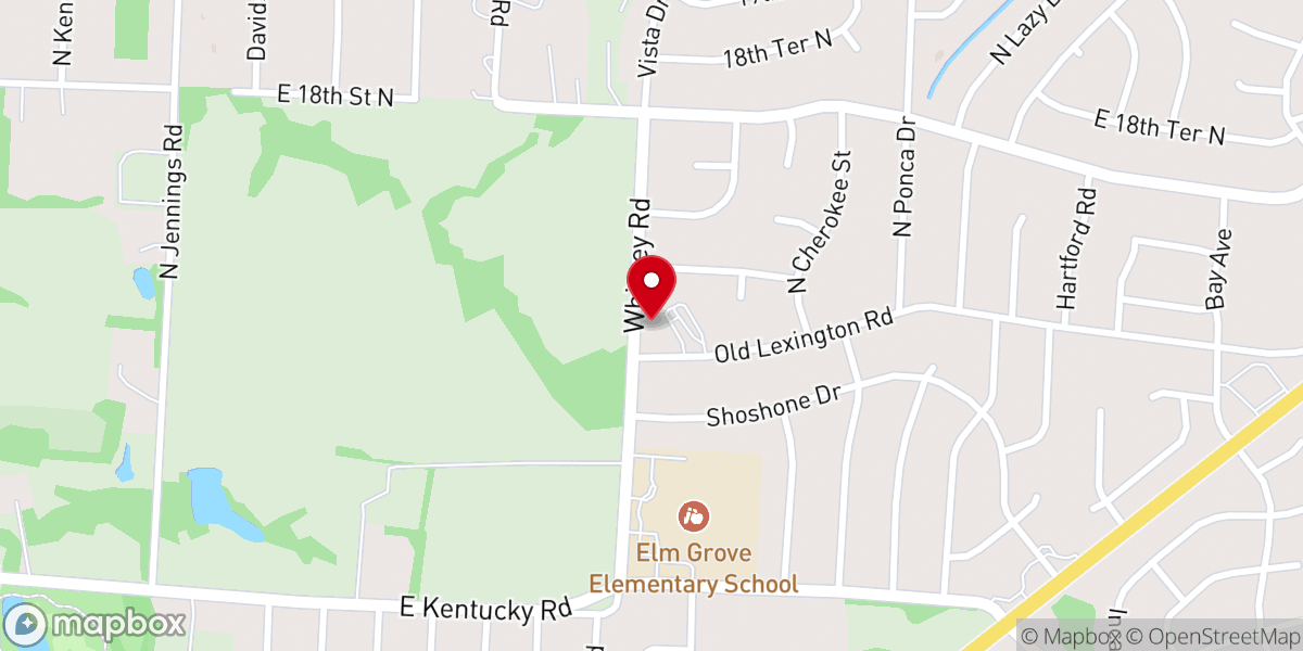 Map showing location of New Hope Baptist Church