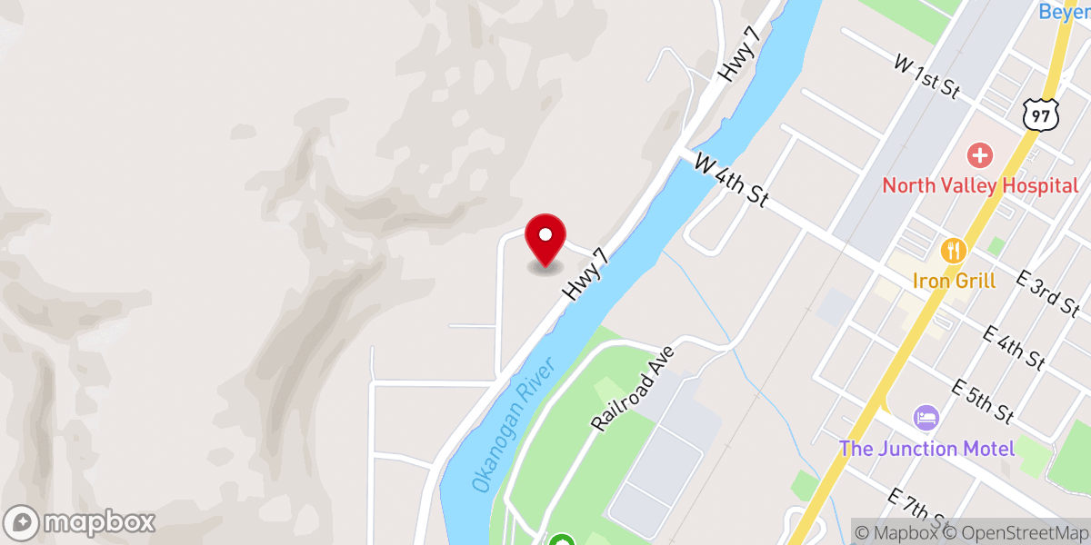 Map showing location of Tonasket Mennonite Church