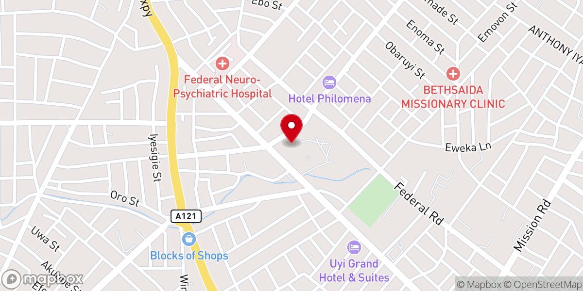 Map showing location of St. Thomas' Anglican church