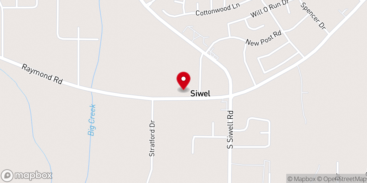 Map showing location of Raymond Road Baptist Church
