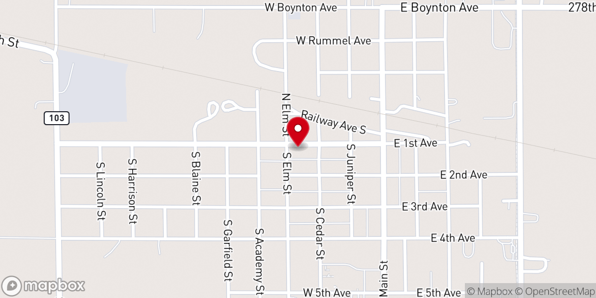Map showing location of Ebenezer Presbyterian Church