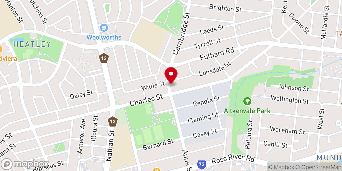 Map showing location of Anne Street Gospel Chapel