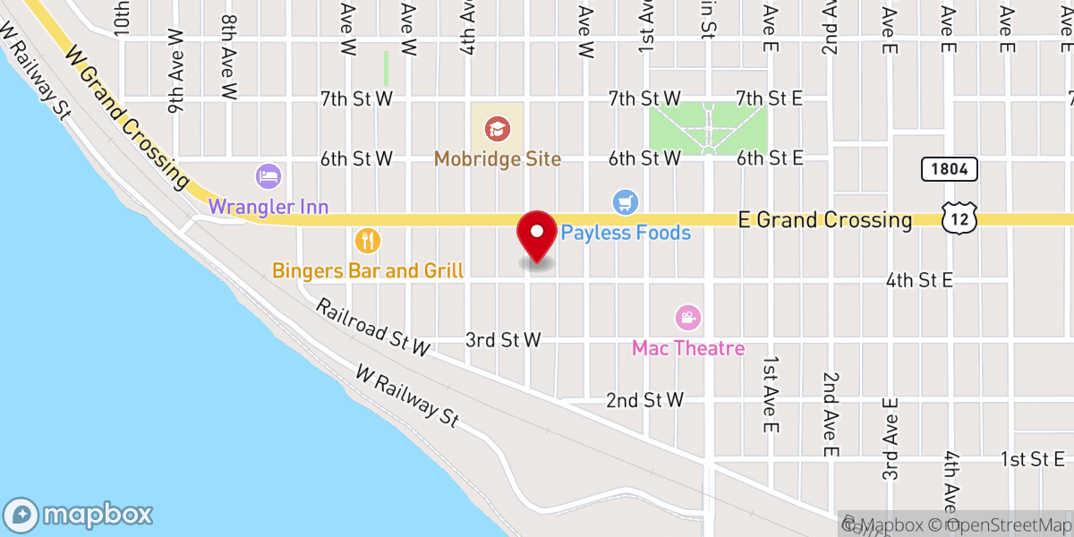 Map showing location of United Methodist Church
