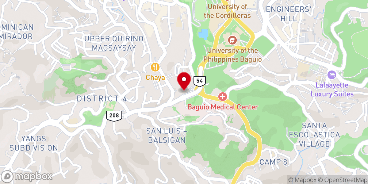 Map showing location of Baguio City First United Methodist Church