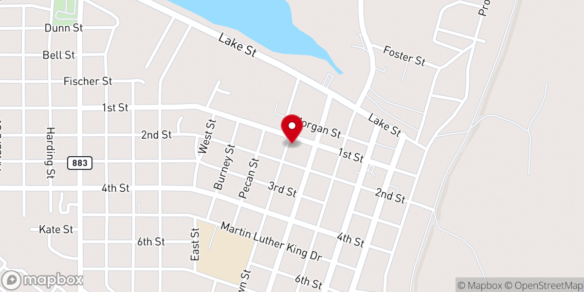 Map showing location of First Presbyterian Church