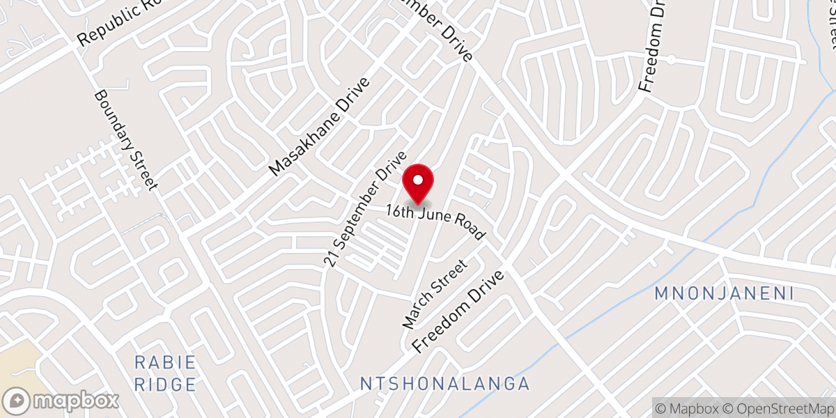 Map showing location of St John Apostolic Faith Mission