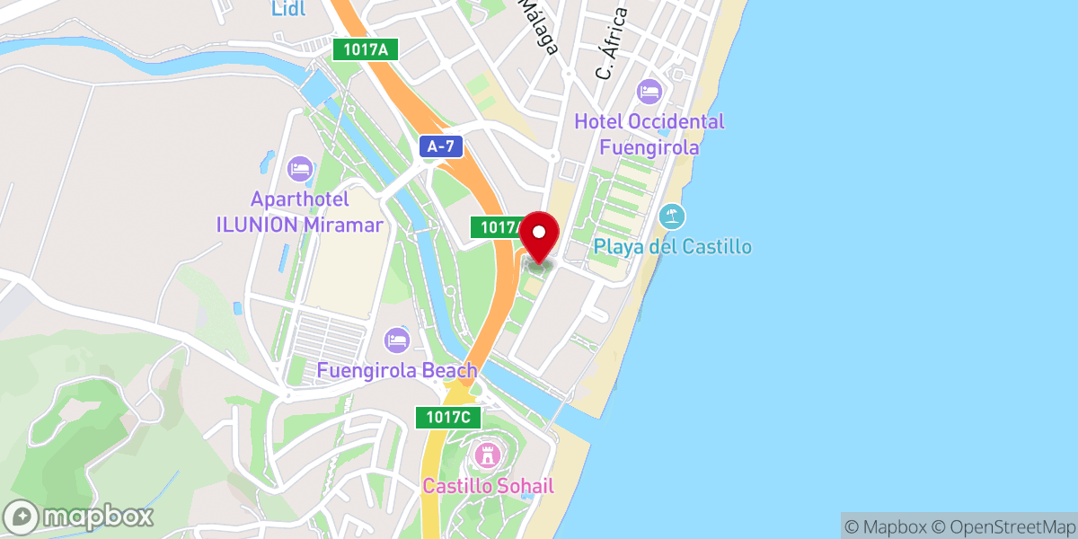 Map showing location of Parque del Poniente