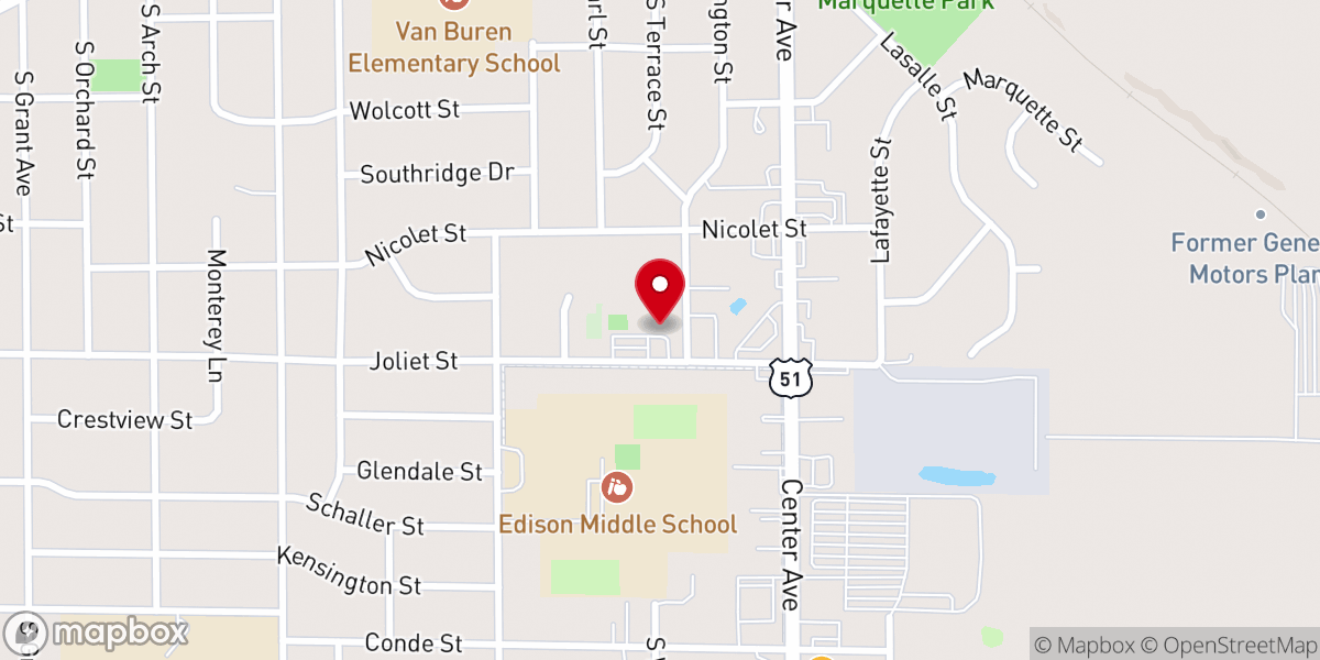 Map showing location of Faith Bible Church