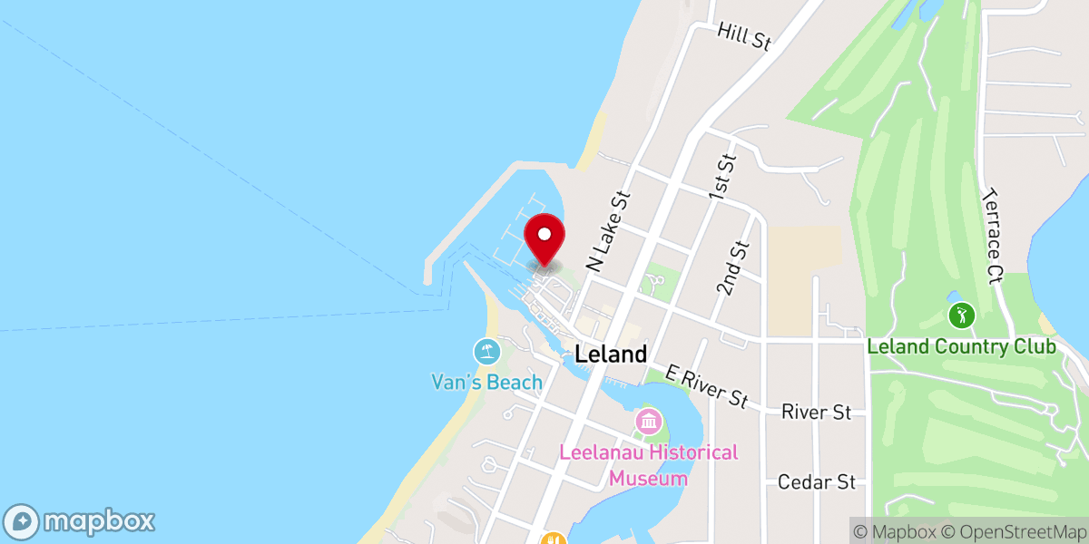 Map showing location of Leland Township Harbor