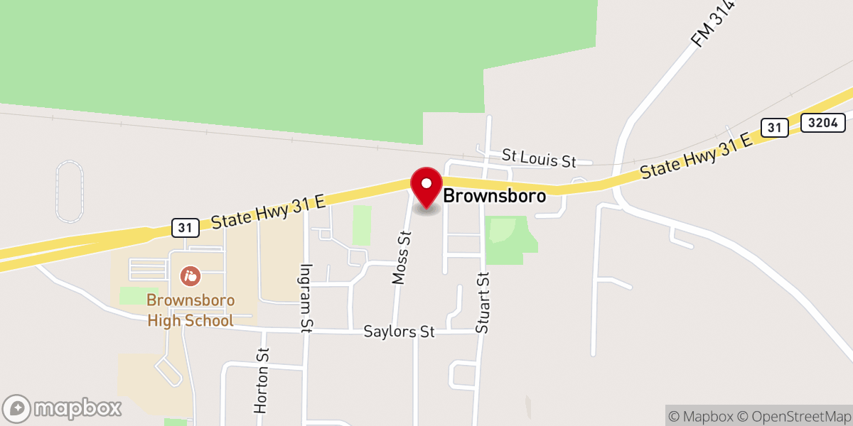 Map showing location of Calvary Baptist Church