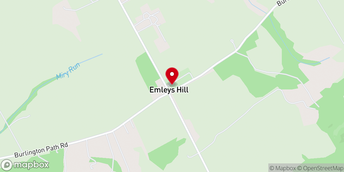Map showing location of Emley's Hill United Methodist Church