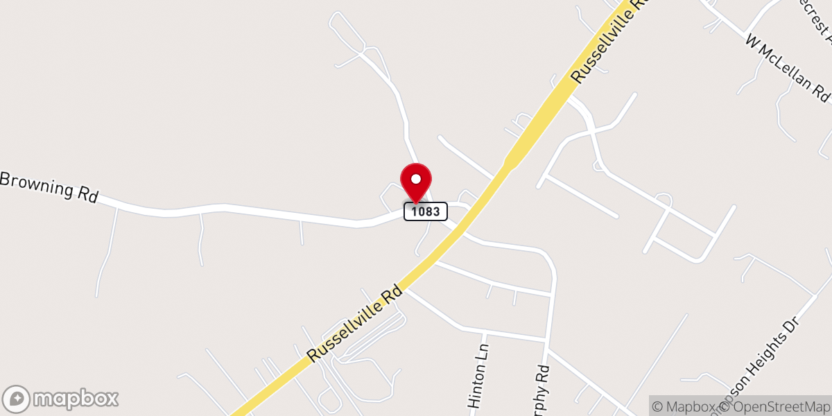 Map showing location of Providence Knob Baptist Church