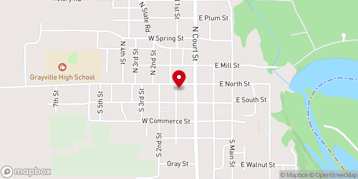 Map showing location of United Methodist Church-Grayville