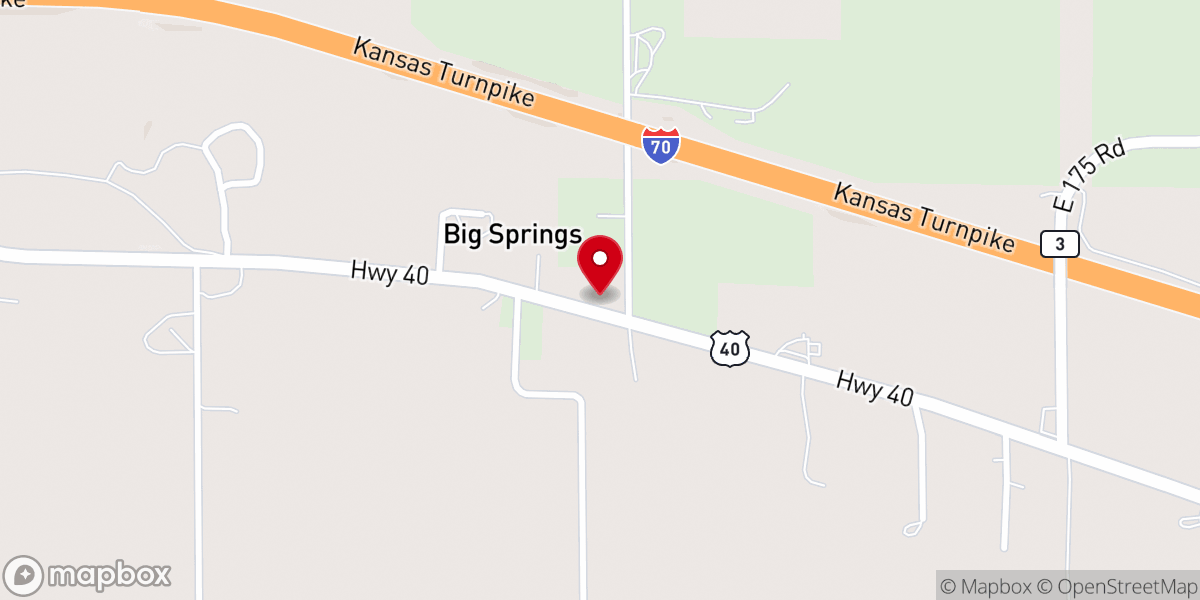 Map showing location of Big Springs United Methodist Church