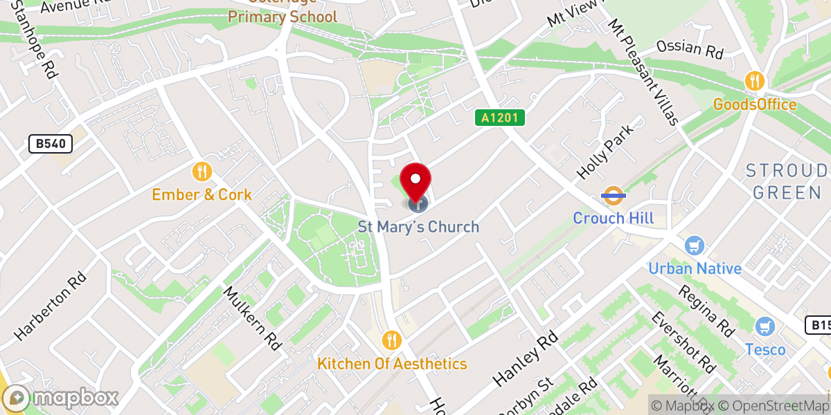 Map showing location of St Mary's Hornsey Rise