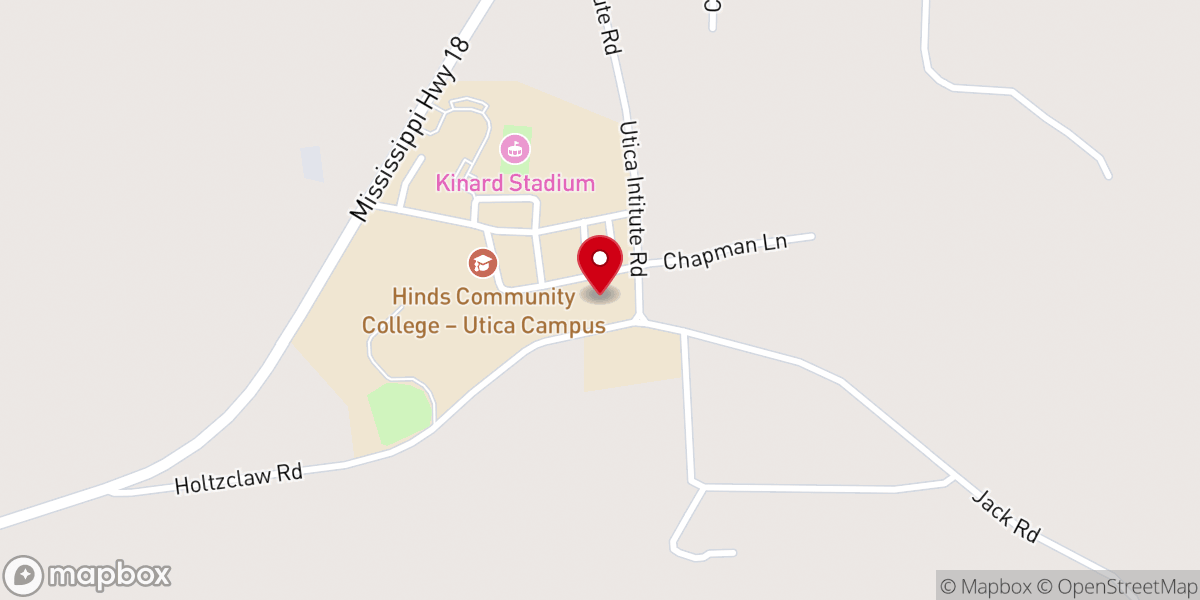 Map showing location of Hinds County Agricultural High School