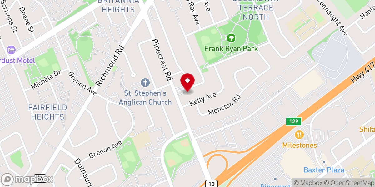 Map showing location of Britannia United Church