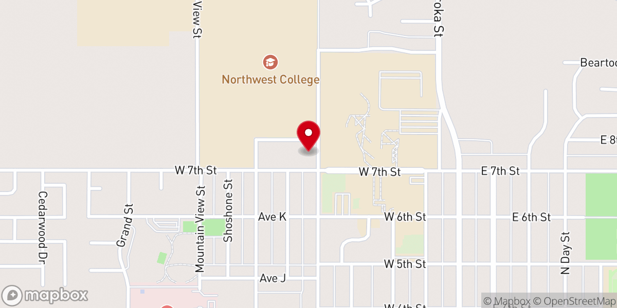 Map showing location of Powell WY LDS Institute of Religion