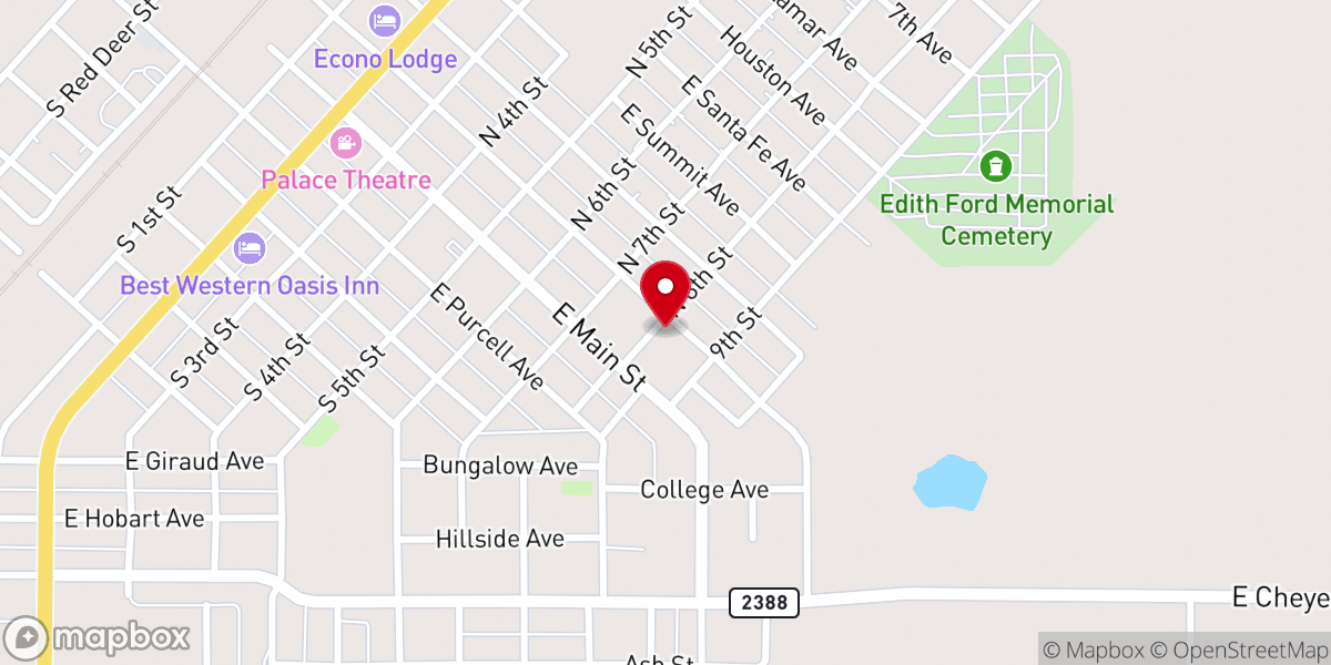 Map showing location of Sacred Heart Catholic Church