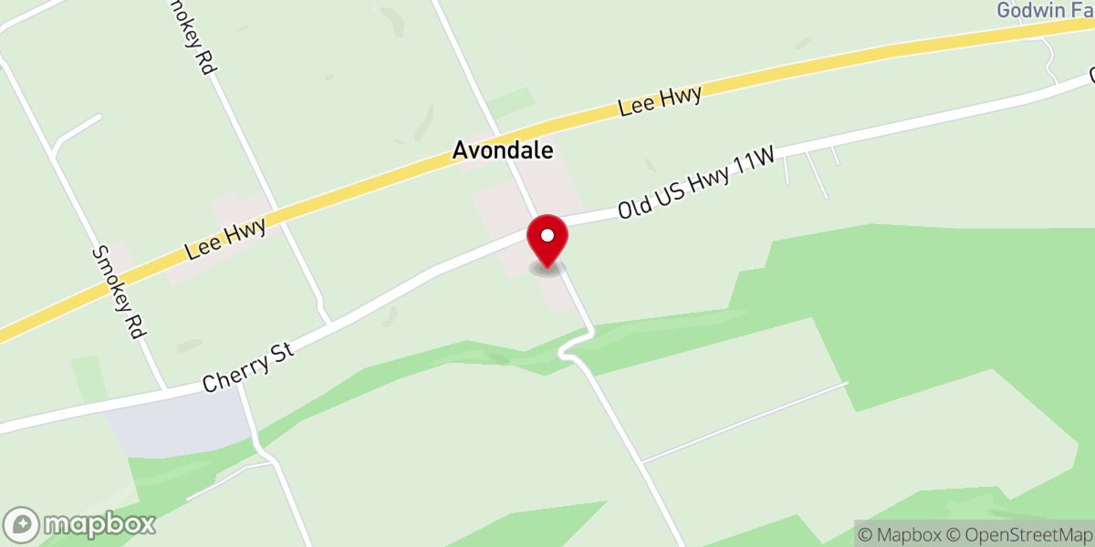 Map showing location of Head of Richland Baptist Church