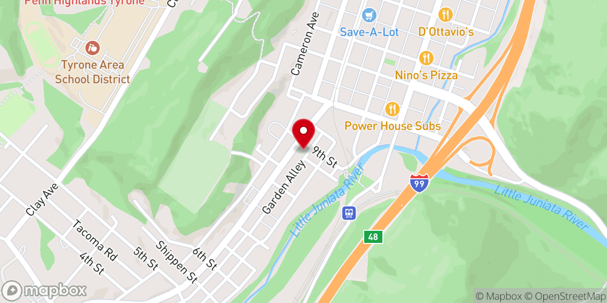 Map showing location of Trinity Episcopal Church