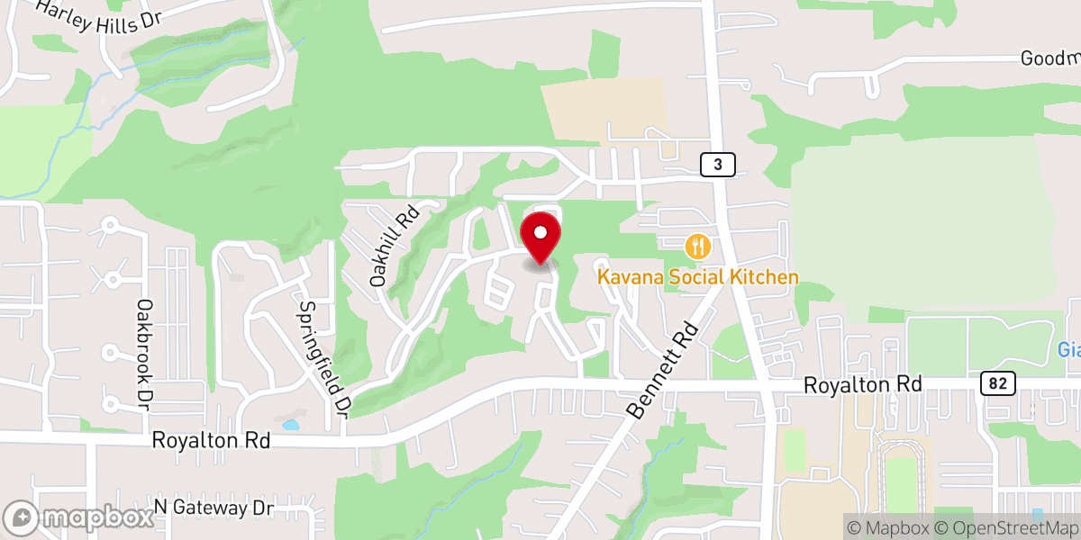 Map showing location of Royal Oaks