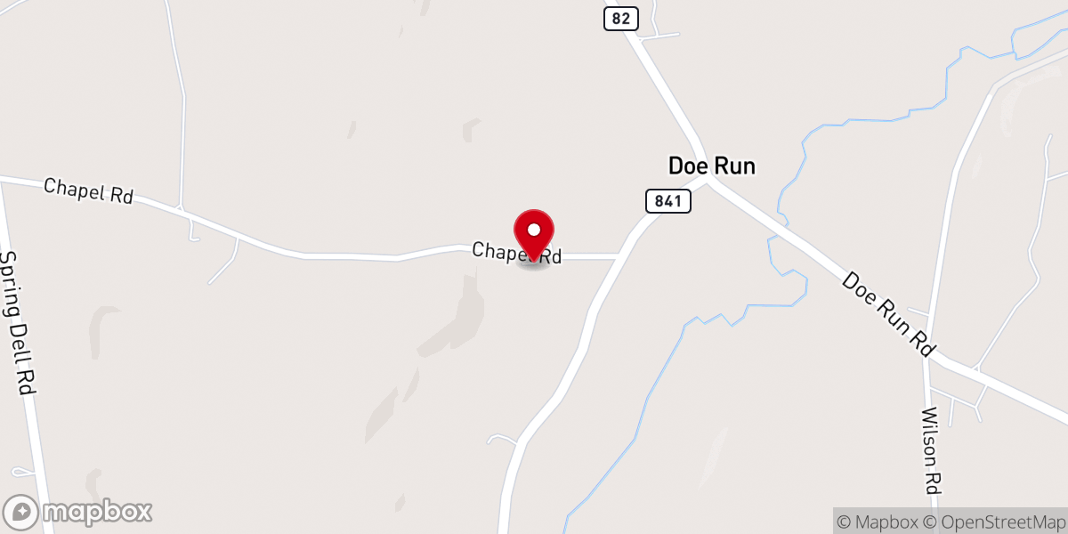 Map showing location of Chapel Road Baptist Church