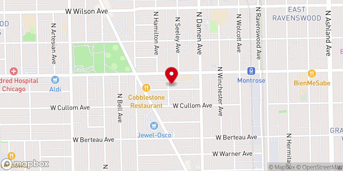 Map showing location of Ravenswood United Church of Christ