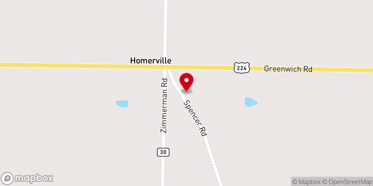 Map showing location of Homerville Community Church