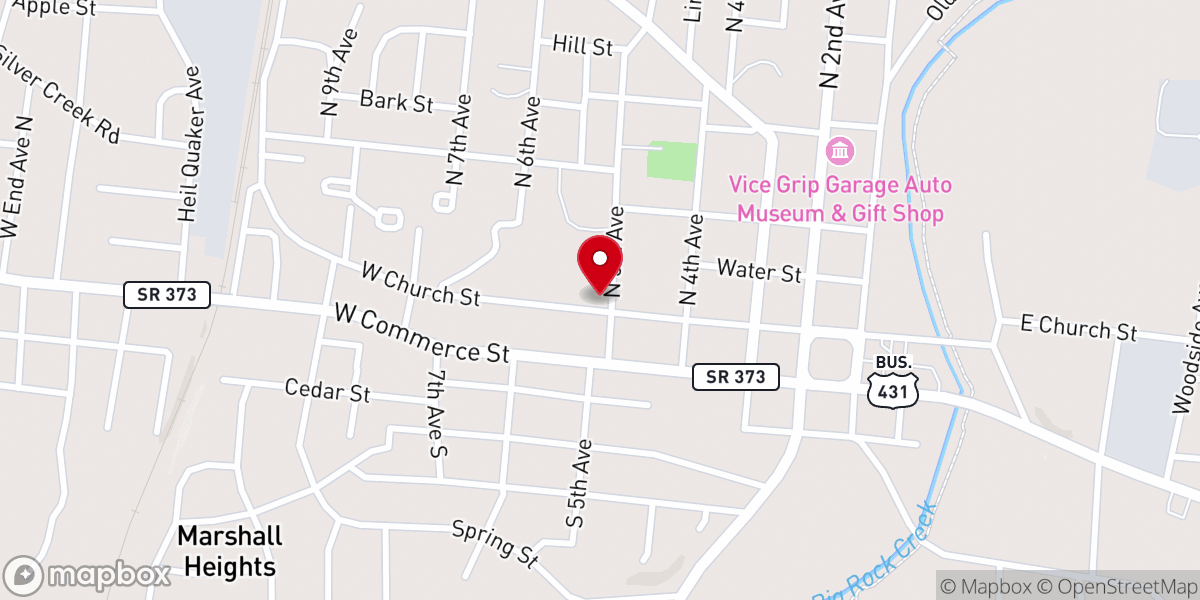 Map showing location of Lighthouse Baptist Church