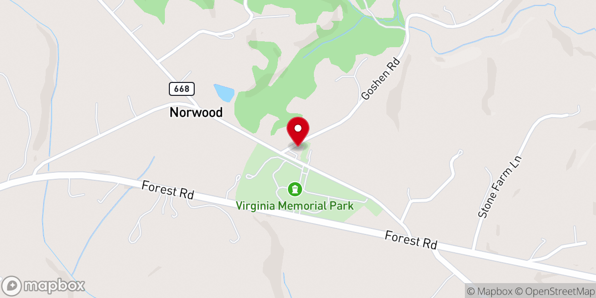 Map showing location of Bethany United Methodist Church