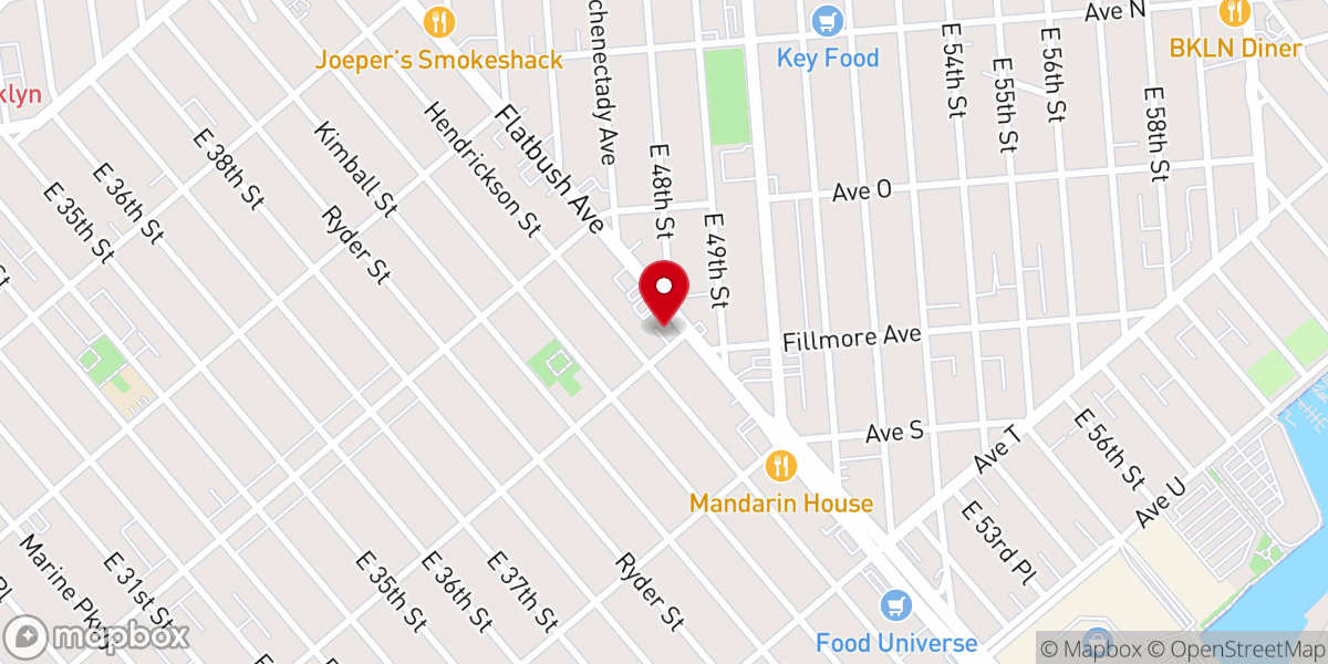 Map showing location of Animal Hospital of Brooklyn