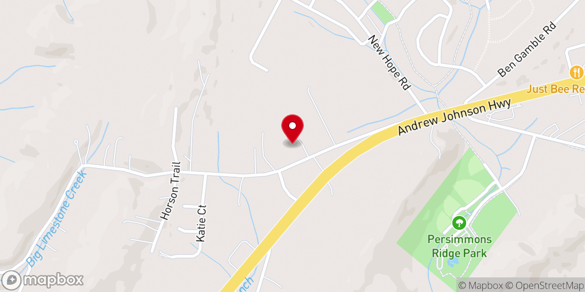 Map showing location of Jonesborough Church of God