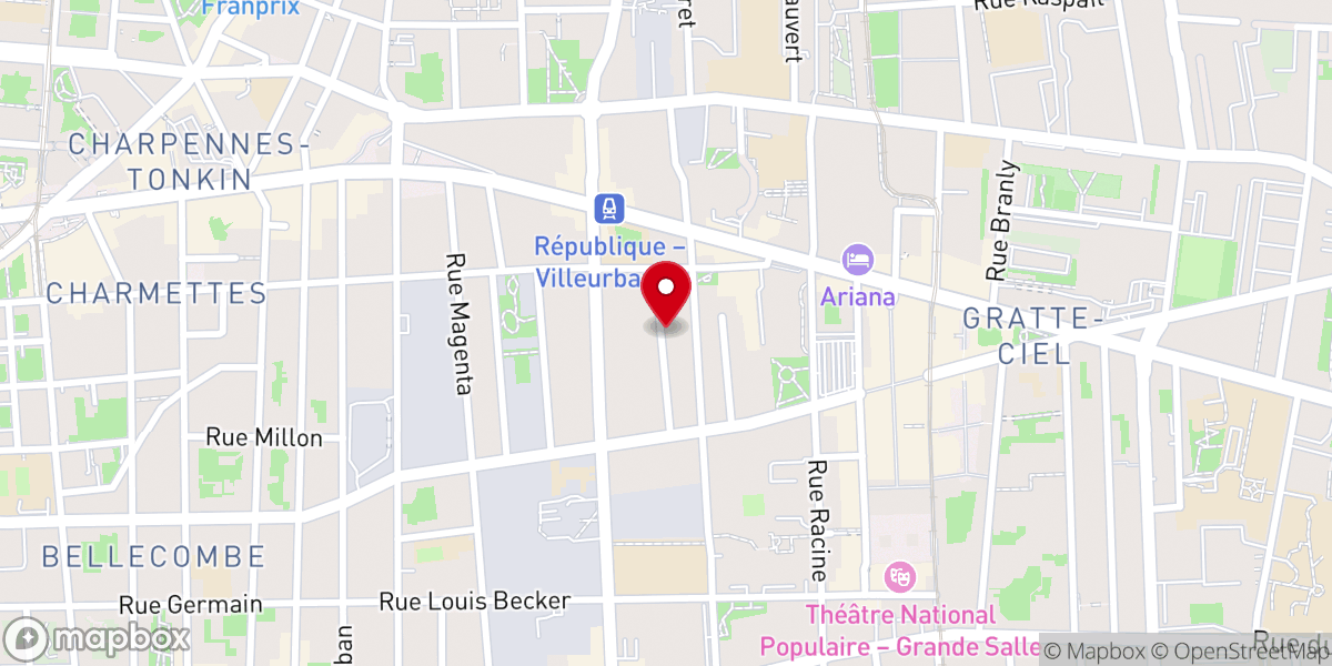 Map showing location of LA MOSQUEE DE VILLEURBANNE - ERRAHMA