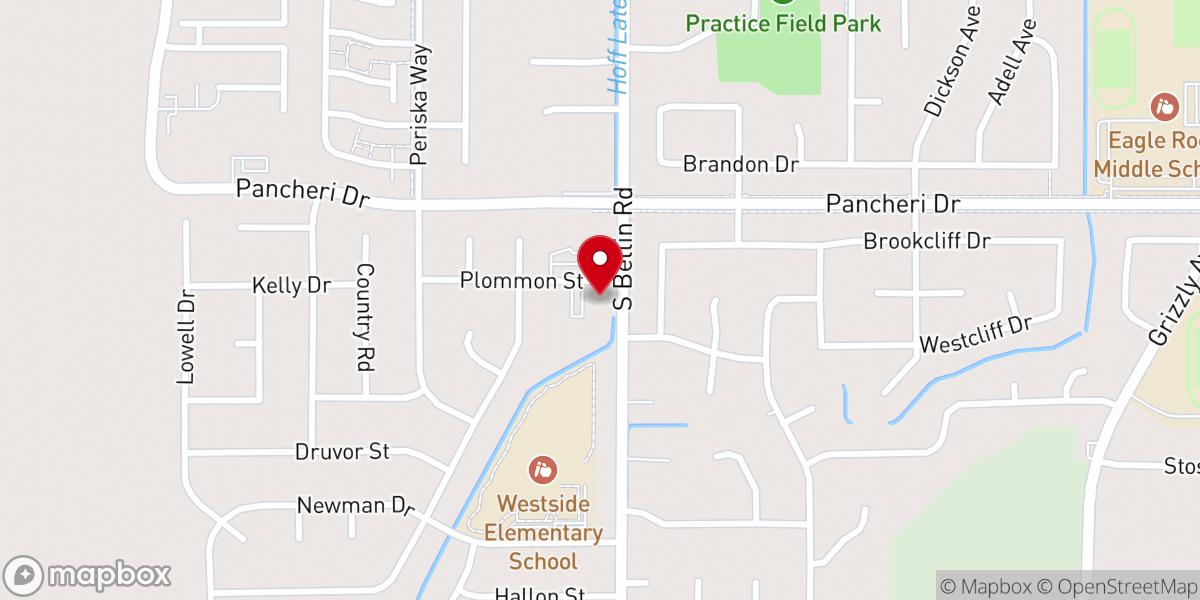 Map showing location of Eagle Rock Baptist Church
