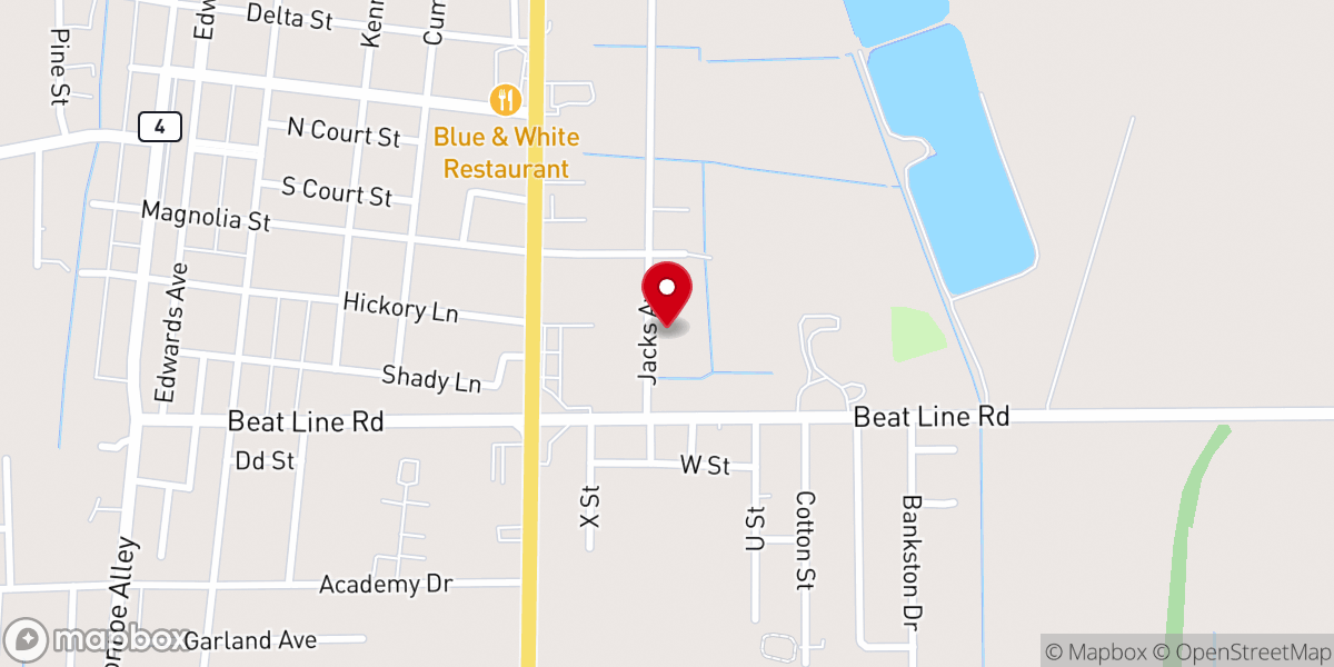 Map showing location of First Seventh-day Adventist Church (Tunica)