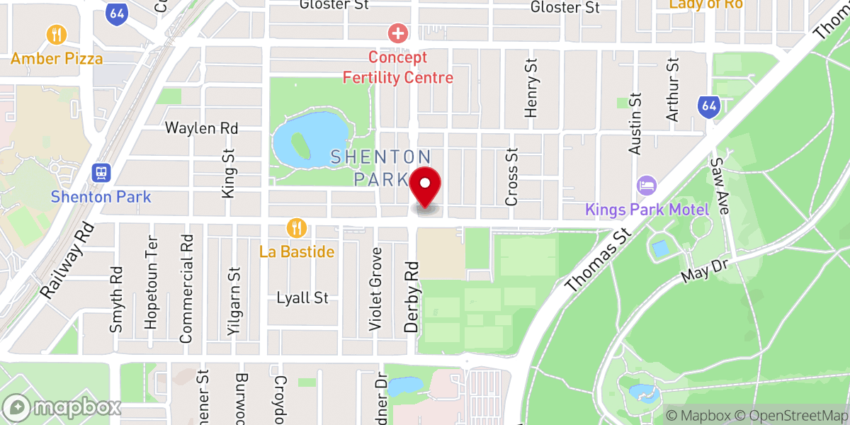 Map showing location of St Matthew's Anglican Church