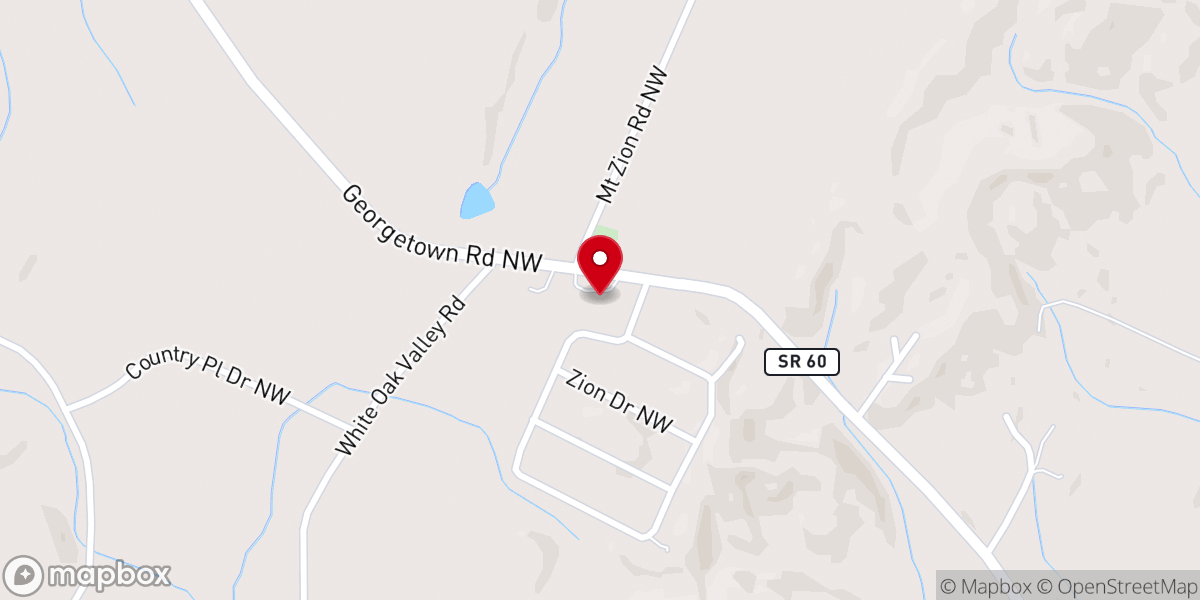 Map showing location of Mount Zion Methodist Church