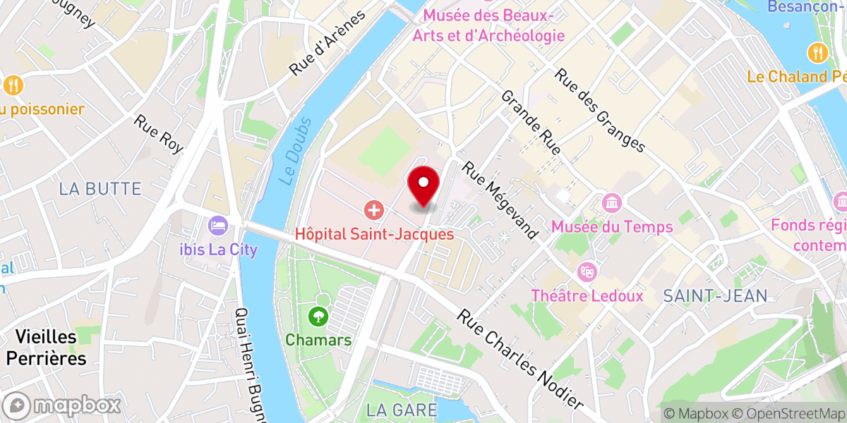 Map showing location of Chapelle Notre-Dame du Refuge à Besançon