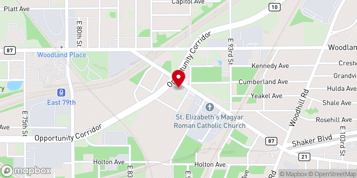 Map showing location of Blessed Hope Missionary Baptist Church