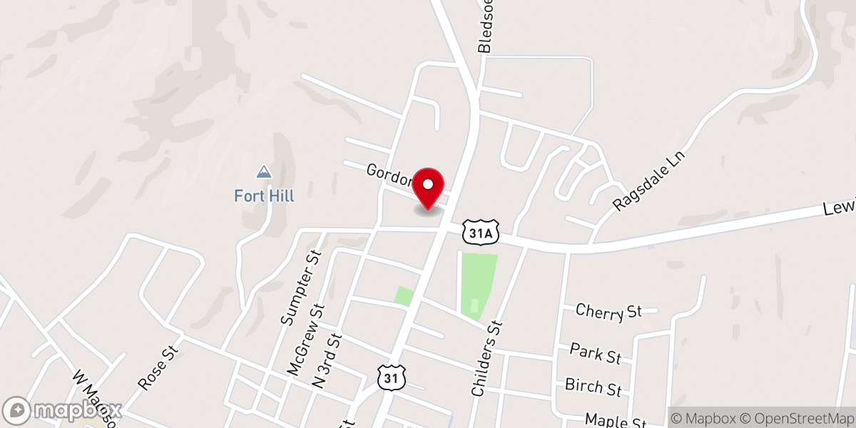 Map showing location of St James Primitive Baptist Church