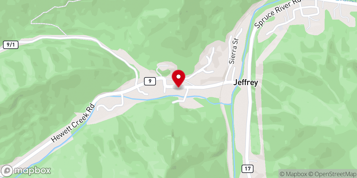 Map showing location of Jeffrey Church of God