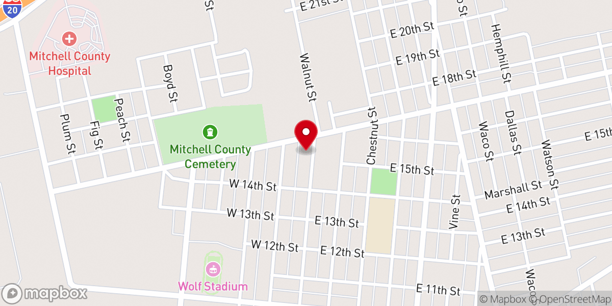 Map showing location of Primera Iglesia Bautista Calvario
