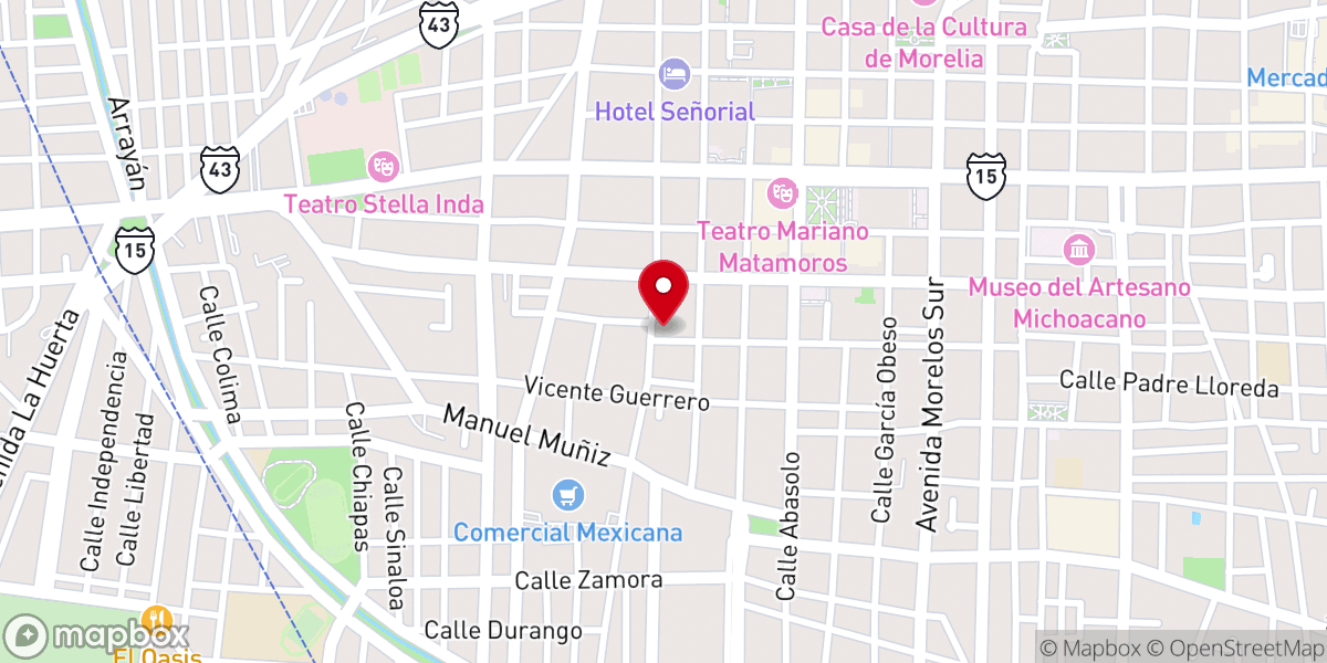 Map showing location of Rectoría de Cristo Rey