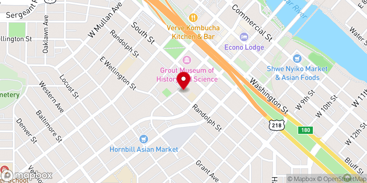 Map showing location of Sacred Heart Catholic Church