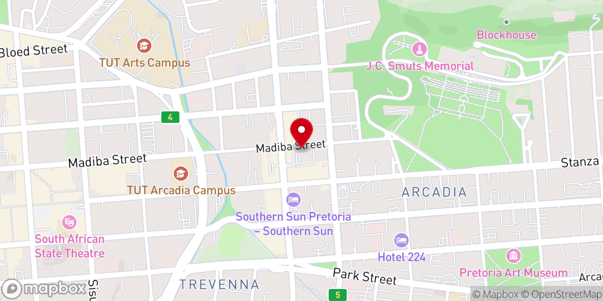 Map showing location of Rhema Chapel International Churches Pretoria