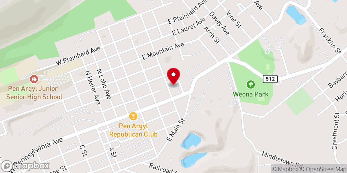Map showing location of St John's Lutheran Church