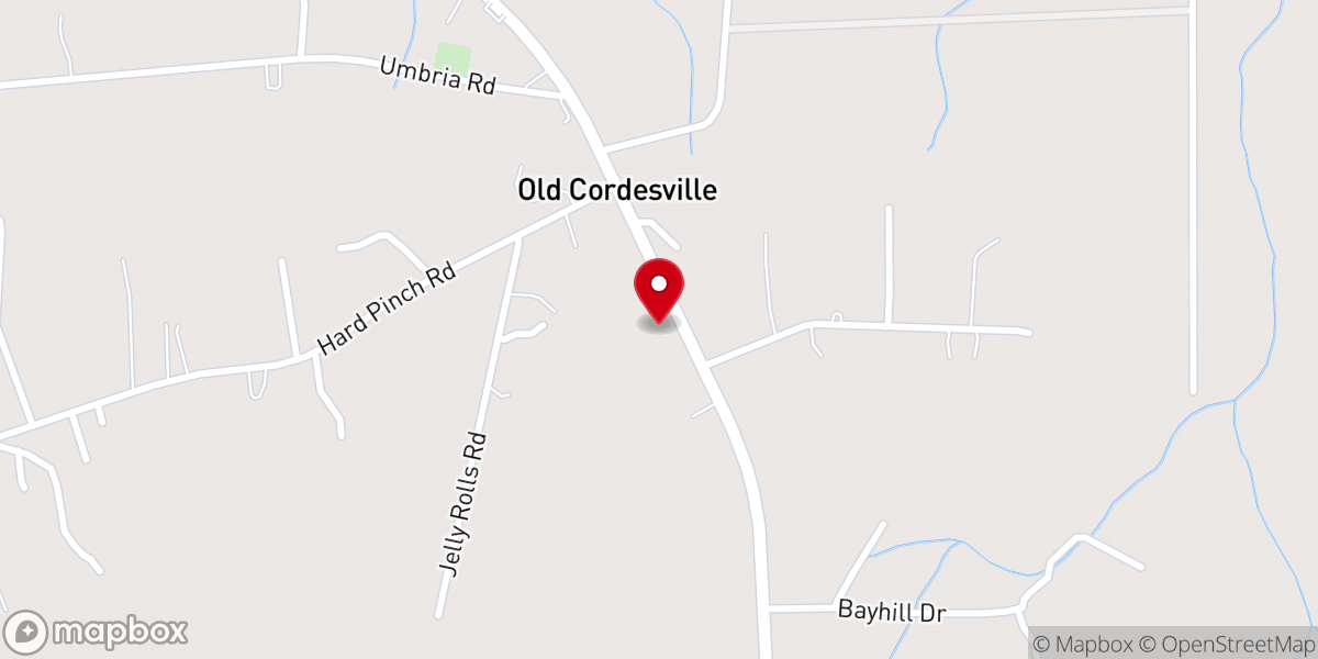 Map showing location of Cordesville Pentecostal Holiness Church